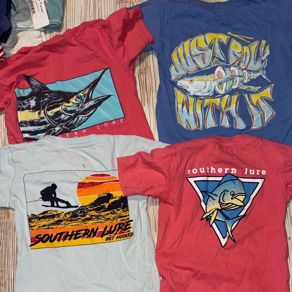 Southern Lure Kids Graphic Tees - Blue, Red, Light Blue